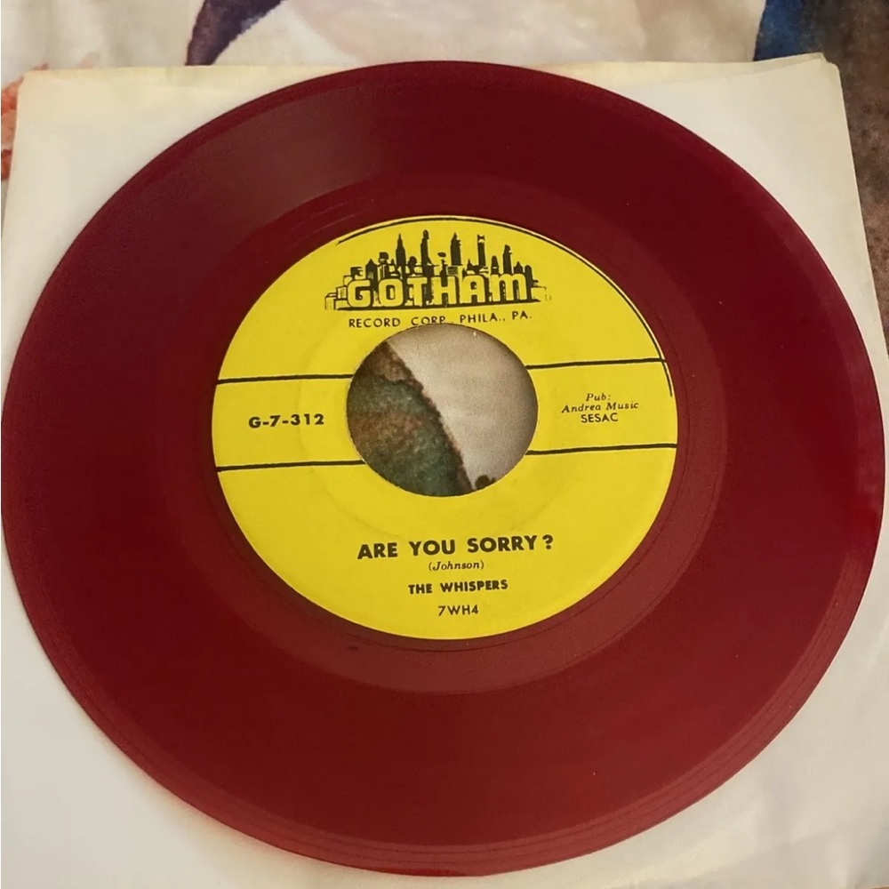 The Whispers Are You Sorry? /We’re Getting Married 45 Rpm Red Vinyl Gotham Repro